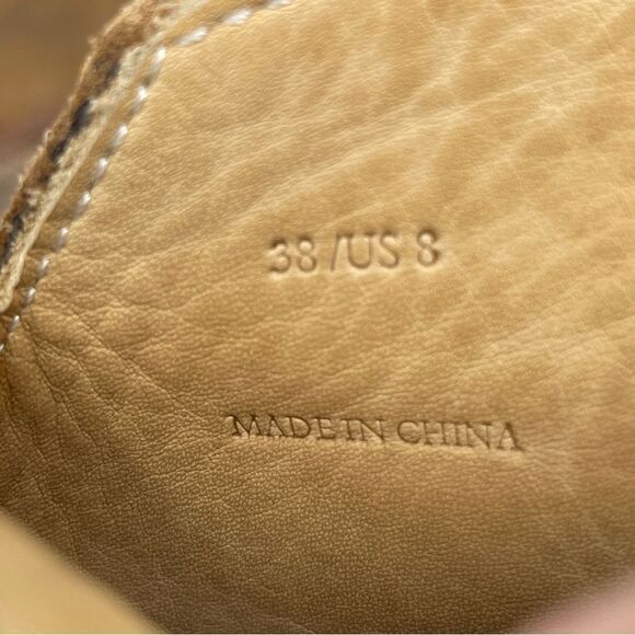 Rag & Bone Harrow Booties Leather Suede Ankle Boot Brown Women's 8 Stacked Heel - Picture 9 of 10